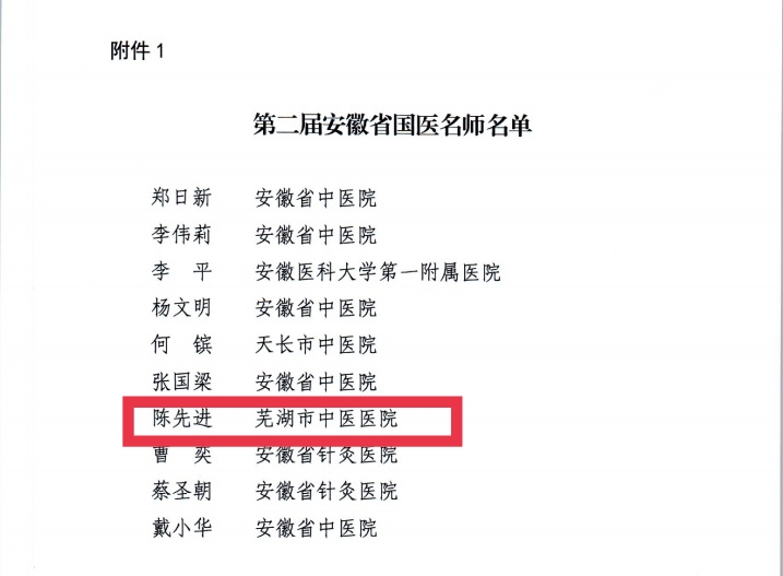【喜報(bào)】蕪湖市中醫(yī)醫(yī)院多人獲評第二屆安徽省國醫(yī)名師、第三屆安徽省名中醫(yī)、第一屆安徽省名中藥師(圖2)